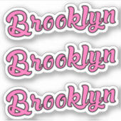 Brooklyn naam x3 Vinyl Sticker (Voorkant)