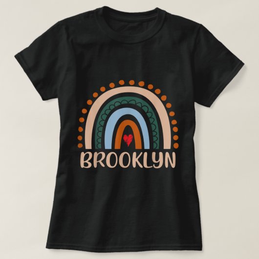 Brooklyn Name Persoonlijk Funny Women Rainbow Bro T-shirt (Design voorkant)