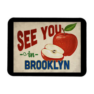 Brooklyn New York Apple - Vintage Travel Magneet