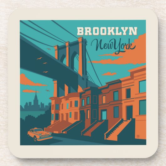 Brooklyn New York Bier Onderzetter (Voorkant)