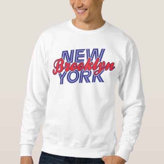 Brooklyn New York - Blauw & rood Trui (Voorkant)