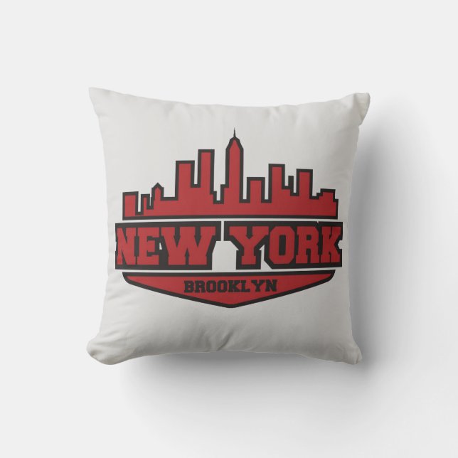 Brooklyn New York | Blokstijlscript Kussen (Voorkant)