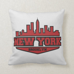 Brooklyn New York Blokstijlscript Kussen