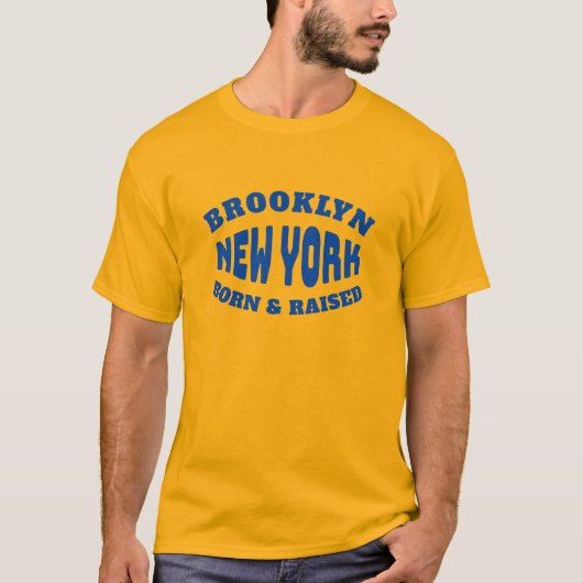 Brooklyn New York Born en Raised T-shirt (Voorkant)