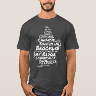 Brooklyn New York Buurten Word Cloud Brookly T-shirt