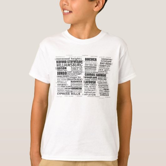 Brooklyn New York City, BK Woordkunst T-shirt (Voorkant)
