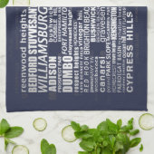 Brooklyn New York City BK Word Art Theedoek (Gevouwen)