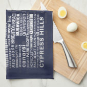 Brooklyn New York City BK Word Art Theedoek (Quarter Fold)