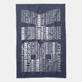 Brooklyn New York City BK Word Art Theedoek (Verticaal)