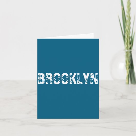 Brooklyn New York City Nyc White Text Nostalgic  Kaart (Voorkant)