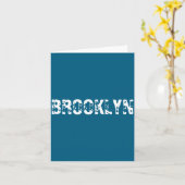 Brooklyn New York City Nyc White Text Nostalgic  Kaart (Gele Bloem)