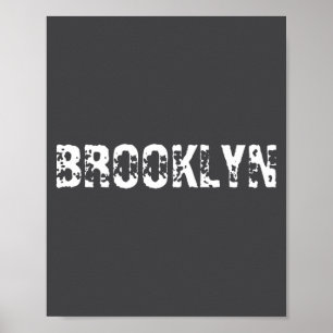 Brooklyn New York City Nyc Witte Tekst Nostalgisch Poster