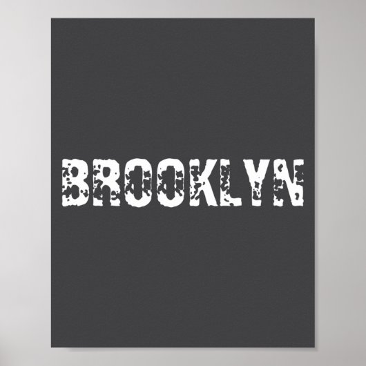 Brooklyn New York City Nyc Witte Tekst Nostalgisch Poster (Voorkant)