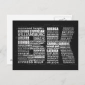 Brooklyn New York City Typografisch Briefkaart (Voorkant / Achterkant)