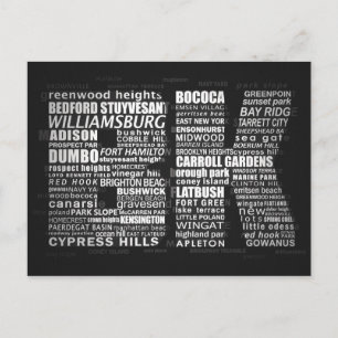 Brooklyn New York City Typografisch Briefkaart