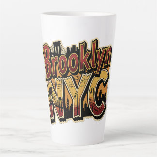Brooklyn New York City Vintage Brug Sticker Kunst Latte Mok