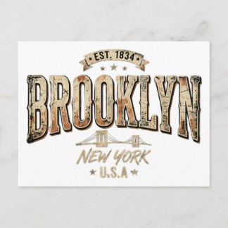 Brooklyn New York City Weelderig Gouden Schrift On Briefkaart
