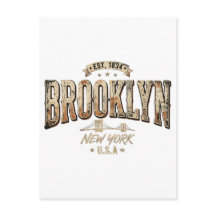 Brooklyn New York City Weelderig Gouden Schrift On