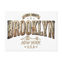 Brooklyn New York City Weelderig Gouden Schrift On