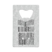 Brooklyn New York City Word Art Creditkaart Flessenopener (Voorkant)