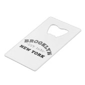 Brooklyn New York Creditkaart Flessenopener (Voorkant Gekanteld)