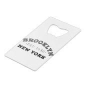 Brooklyn New York Creditkaart Flessenopener (Achterkant Gekanteld)