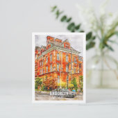 Brooklyn New York Famous Travel Waterverf Sketch Briefkaart (Staand voorkant)