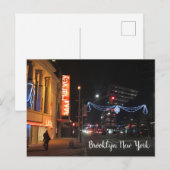 Brooklyn New York Fulton Street Kerstverlichting N Feestdagenkaart (Voorkant / Achterkant)
