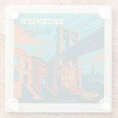 Brooklyn New York Glazen Onderzetter (Achterkant)
