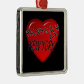 Brooklyn New York Heart Logo Metalen Ornament (Rechts)