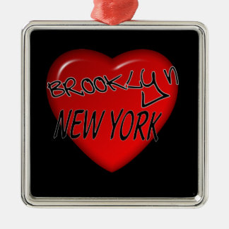 Brooklyn New York Heart Logo Metalen Ornament