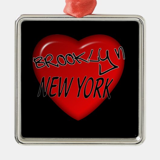 Brooklyn New York Heart Logo Metalen Ornament (Voorkant)