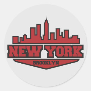 Brooklyn New York Het Manuscript van de Stijl va Ronde Sticker