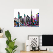 Brooklyn, New York in Graffiti Poster (Thuiskantoor)