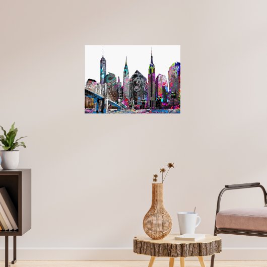 Brooklyn, New York in Graffiti Poster (Woonkamer 3)