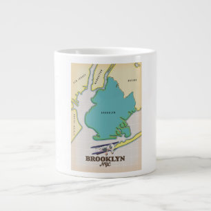 Brooklyn New York Kaart Grote Koffiekop