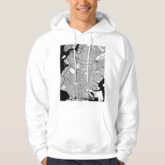 Brooklyn New York Kaart Hoodie (Voorkant)