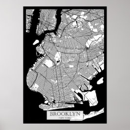 Brooklyn New York Kaart Poster