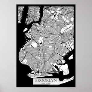 Brooklyn New York Kaart Poster