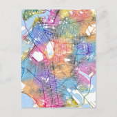 Brooklyn New York Map Briefkaart (Voorkant)