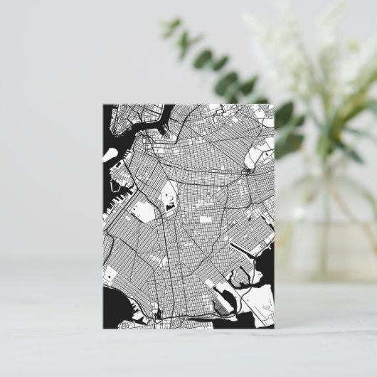 Brooklyn New York Map Briefkaart (Staand voorkant)
