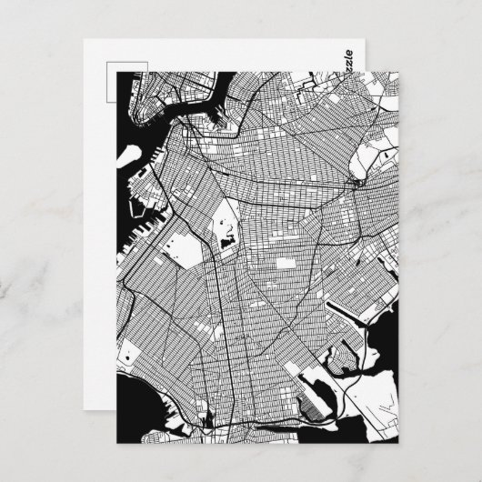 Brooklyn New York Map Briefkaart (Voorkant / Achterkant)