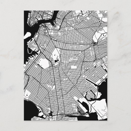 Brooklyn New York Map Briefkaart (Voorkant)