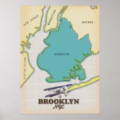 Brooklyn New York Map Poster (Voorkant)