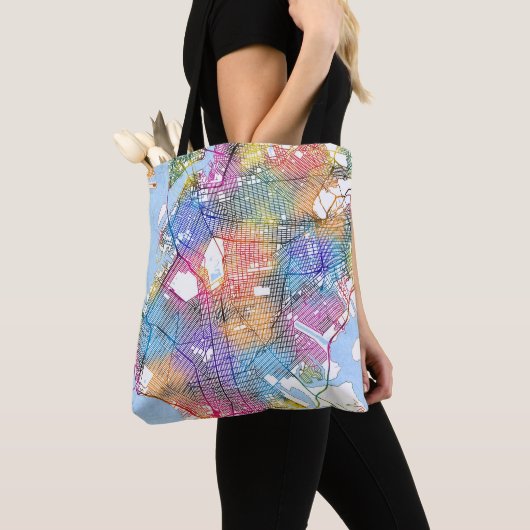 Brooklyn New York Map Tote Bag (Dichtbij)