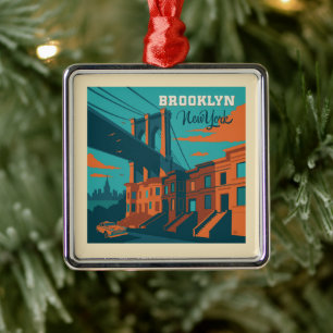 Brooklyn New York Metalen Ornament