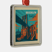 Brooklyn New York Metalen Ornament (Rechts)