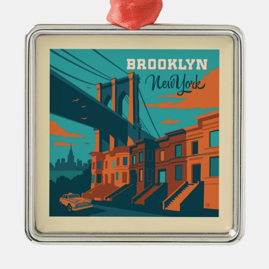 Brooklyn New York Metalen Ornament (Voorkant)