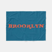 Brooklyn New York Nyc Navy Blue Orange Mens Basic  Fleece Deken (Voorkant (Horizontaal))