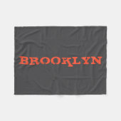 Brooklyn New York Nyc Navy Blue Orange Mens Basic Fleece Deken (Voorkant (Horizontaal))